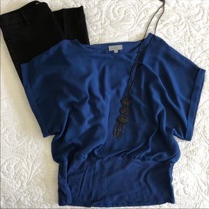 Royal Blue Loose Fitting Blouse